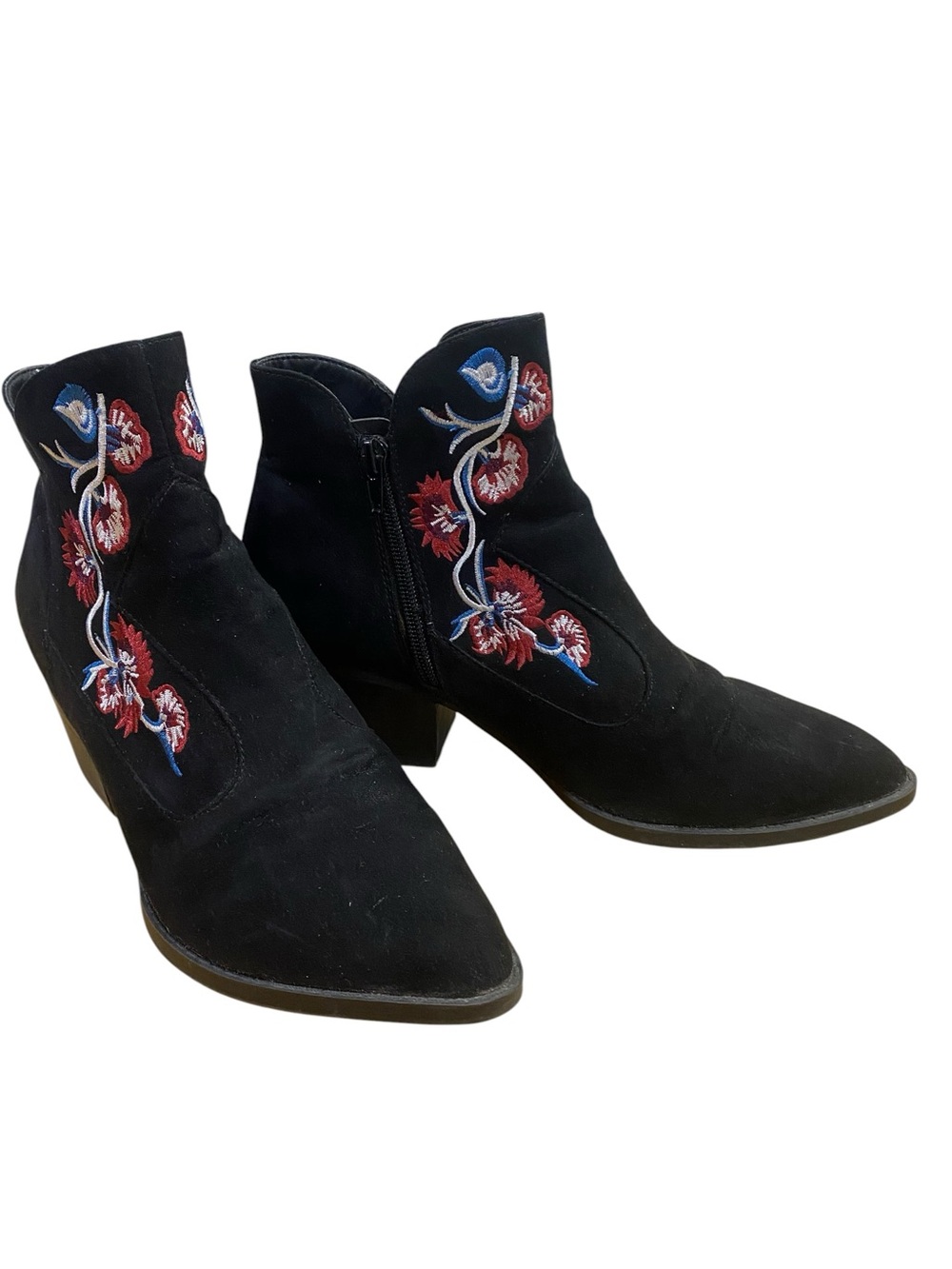 Carlos Santana Embroidered Floral Ankle Boots